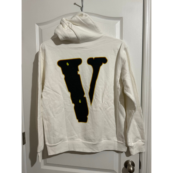 Men's VLONE Hoodie L White Black Yellow "Legends Never Die" - Picture 2 of 6